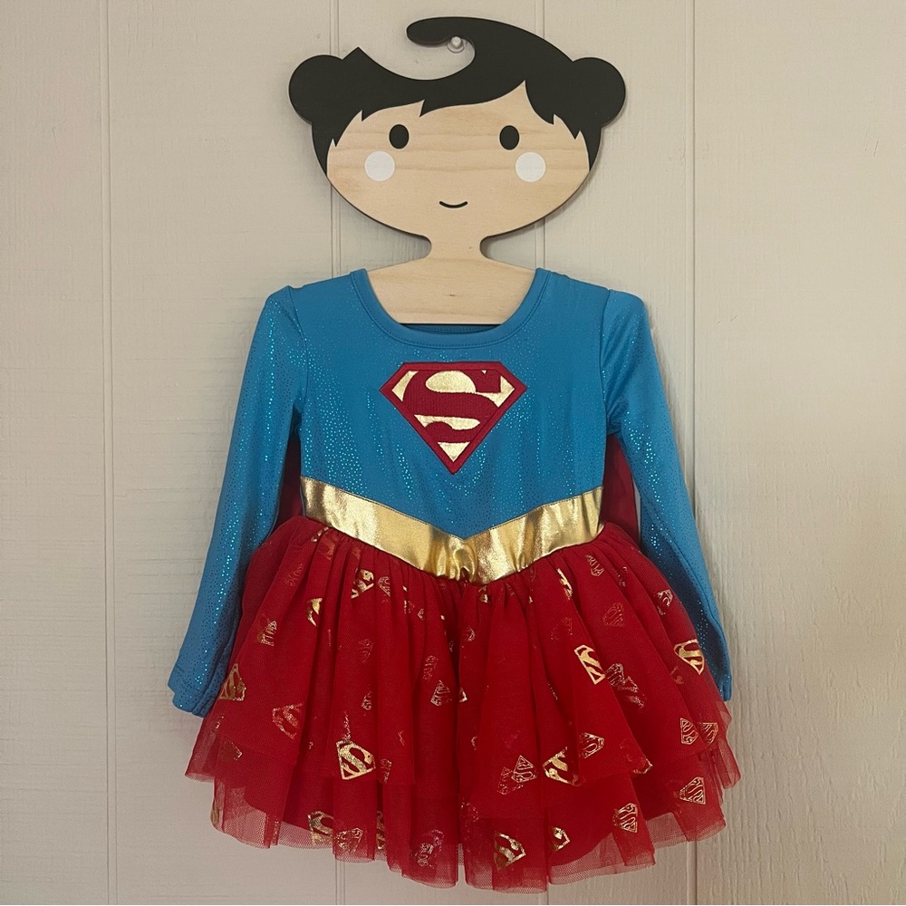 Superman Kids Costume dress NWT 12 months girls with headband and removable cape